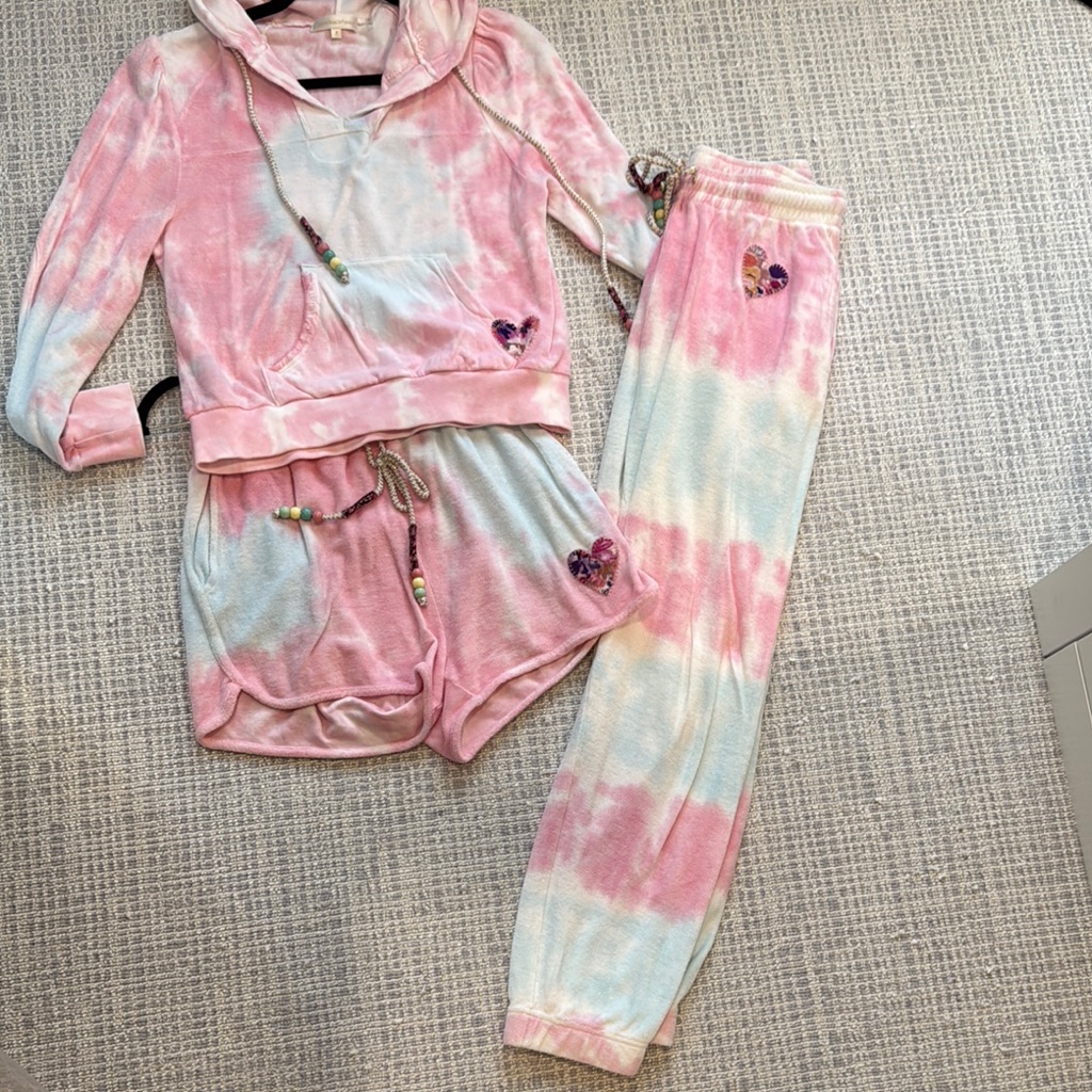 Loveshackfancy Tie-Dye Set Includes All Three Pieces Worn Once Or Twice In Euc